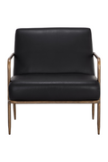 Hammered Brass Leather Lounge Chair | Splendido Lathan | Oroa.com