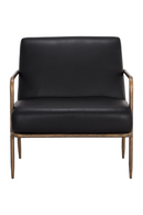Hammered Brass Leather Lounge Chair | Splendido Lathan | Oroa.com
