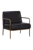 Hammered Brass Leather Lounge Chair | Splendido Lathan | Oroa.com