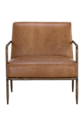 Hammered Brass Leather Lounge Chair | Splendido Lathan | Oroa.com
