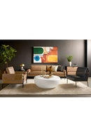 Hammered Brass Leather Lounge Chair | Splendido Lathan | Oroa.com