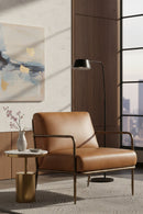 Hammered Brass Leather Lounge Chair | Splendido Lathan | Oroa.com