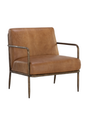 Hammered Brass Leather Lounge Chair | Splendido Lathan | Oroa.com