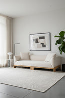 Oak Base White Upholstered Sofa | Splendido Anwa | Oroa.com