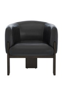 Black Leather Curved Lounge Chair | Splendido Trine | Oroa.com