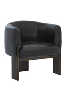 Black Leather Curved Lounge Chair | Splendido Trine | Oroa.com