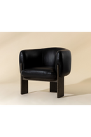Black Leather Curved Lounge Chair | Splendido Trine | Oroa.com