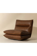 Brown Leather Swivel Armless Chair | Splendido Colson | Oroa.com