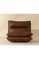 Brown Leather Swivel Armless Chair | Splendido Colson | Oroa.com