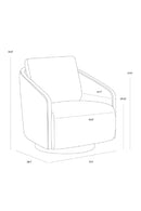 Birch Wood Frame Swivel Chair | Splendido Tasia | Oroa.com