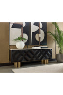 Faceted Black 4-Door Sideboard | Splendido Lautrec | Oroa.com