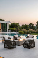 Cream Padded Indoor/Outdoor Lounge Chair | Splendido Tulum