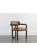 Brown Bovine Leather Dining Armchair | Splendido Madrone | Oroa.com