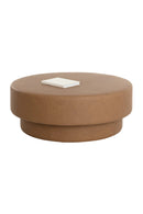 Round Leather Inspired Ottoman | Splendido Arlo | Oroa.com