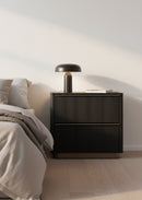 Reeded Oak 2-Drawer Nightstand | Splendido Kalla | Oroa.com