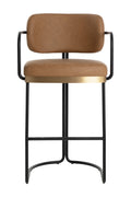 Iron Framed Leather-Look Bar Stool | Splendido Jalen | Oroa.com