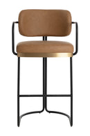 Iron Framed Leather-Look Bar Stool | Splendido Jalen | Oroa.com