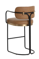 Iron Framed Leather-Look Bar Stool | Splendido Jalen | Oroa.com