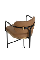 Iron Framed Leather-Look Bar Stool | Splendido Jalen | Oroa.com