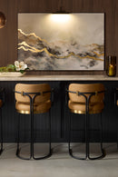 Iron Framed Leather-Look Bar Stool | Splendido Jalen | Oroa.com
