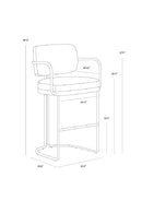 Iron Framed Leather-Look Bar Stool | Splendido Jalen | Oroa.com