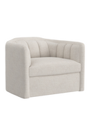 Cream Tufted-Back Swivel Armchair| Splendido Birrit | Oroa.com