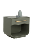Modern Oak Curved Nightstand | Splendido Tarrant | Oroa.com
