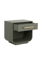 Modern Oak Curved Nightstand | Splendido Tarrant | Oroa.com