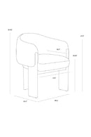 Cream 3-Legged Dining Armchair | Splendido Trine | Oroa.com