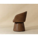 Contract furniture - Brown Leather Swivel Dining Chair - www.oroatrade.com
