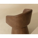 Contract furniture - Brown Leather Swivel Dining Chair - www.oroatrade.com