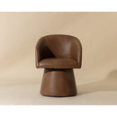 Contract furniture - Brown Leather Swivel Dining Chair - www.oroatrade.com