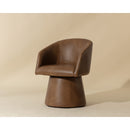 Contract furniture - Brown Leather Swivel Dining Chair - www.oroatrade.com