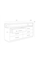 6-Drawer Oak Veneer Dresser | Splendido Danette | Oroa.com