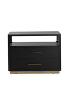 Black Oak 2-Drawer Nightstand | Splendido Danette | Oroa.com