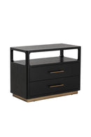 Black Oak 2-Drawer Nightstand | Splendido Danette | Oroa.com