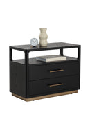 Black Oak 2-Drawer Nightstand | Splendido Danette | Oroa.com