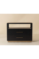 Black Oak 2-Drawer Nightstand | Splendido Danette | Oroa.com