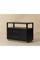 Black Oak 2-Drawer Nightstand | Splendido Danette | Oroa.com