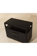 Black Oak 2-Drawer Nightstand | Splendido Danette | Oroa.com