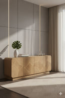 Patterned Oak 4-Door Sideboard | Splendido Fauna | Oroa.com