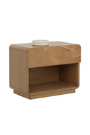 Oak Mosaic 1-Drawer Nightstand | Splendido Fauna | Oroa.com