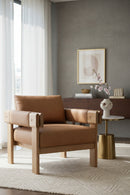 Oak Framed Leather Lounge Chair | Splendido Carmichael | Oroa.com