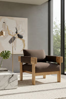 Oak Framed Leather Lounge Chair | Splendido Carmichael | Oroa.com