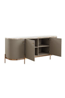 Taupe Leather 4-Door Sideboard | Splendido Cataldi | Oroa.com
