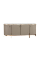 Taupe Leather 4-Door Sideboard | Splendido Cataldi | Oroa.com