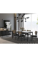 Black Cushioned Seat Dining Chairs (2) | Splendido Annex | Oroa.com