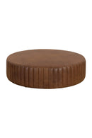 Tufted Edge Brown Leather Ottoman | Splendido Divano | Oroa.com