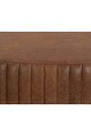 Tufted Edge Brown Leather Ottoman | Splendido Divano | Oroa.com