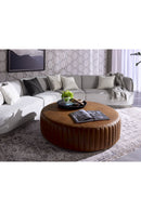 Tufted Edge Brown Leather Ottoman | Splendido Divano | Oroa.com